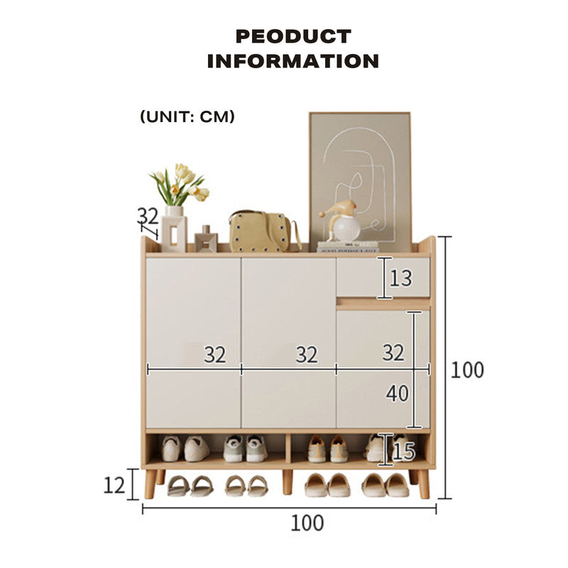 White simple style shoe cabinet storage cabinet