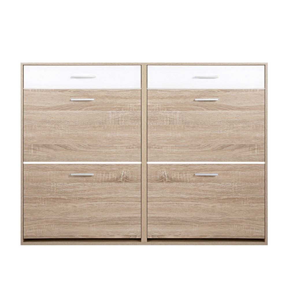 Artiss 2 Tier Shoe Cabinet - Wood