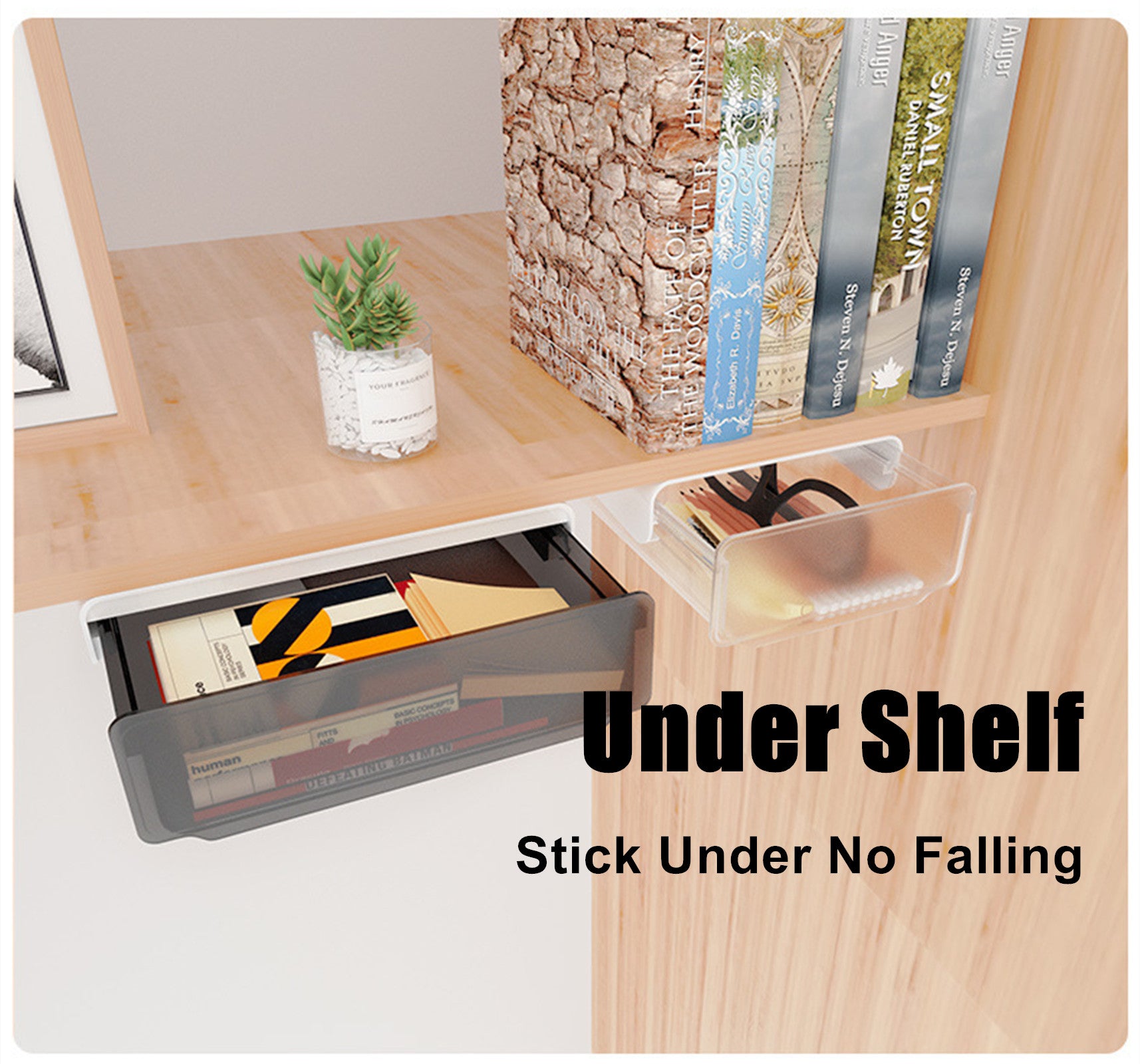 Under Desk Drawer Slide-out Large Office Organizers and Storage Drawers - Small Black