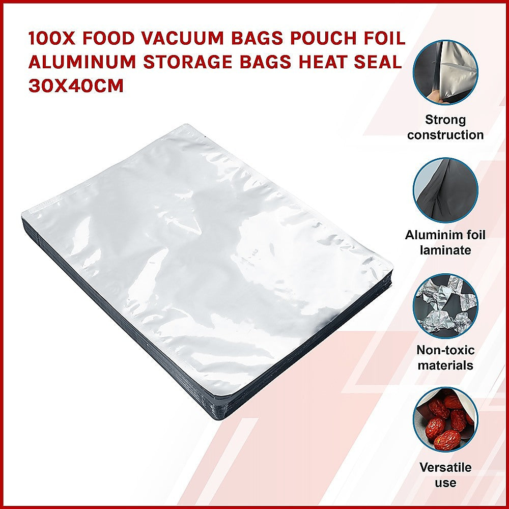 Food Vacuum Bags Pouch Foil Aluminum Storage Bags Heat Seal 30x40cm